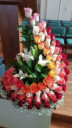 a bouquet of flowers sitting on top of a table