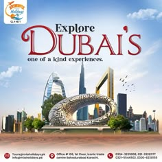 an advertisement for the dubai experience