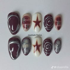 Winter Themed Nails, Euphoria Nails, Themed Nails, Japanese Nail, Punk Nails, Subtle Nails, Japanese Nail Art, Goth Nails, Grunge Nails