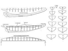 the diagram shows how to draw a boat with different angles and shapes, including two wings