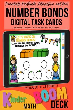 the number bonds digital task cards are available for kids to learn how to use them