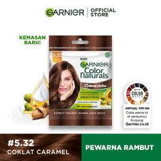 Garnier Color Natural Hair Color Tanpa reaksi ammonia, dengan wangi yang lembut. Rambut terawat, warna lebih indah. Inovasi terbaru dari Garnier: Pewarna rambut permanen yang menutrisi untuk warna lebih indah dan tetap terawat, tanpa reaksi ammonia dengan wangi yang lembut. Diperkaya dengan bahan-bahan alami berupa 3 natural oils: Avocado, Olive and Almond, juga conditioner dengan fruit vitamins & oils siapapun bisa mendapatkan warna rambut 5x lebih berkilau, terawat dan warna lebih indah. Garnier Color Natural, Family Mart, Raspberry Red, Ash Blonde, True Blue, Golden Brown, 7 11, Color Code, Midnight Blue