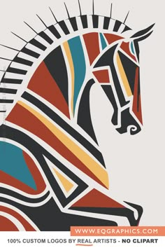 a horse with colorful stripes on it's head