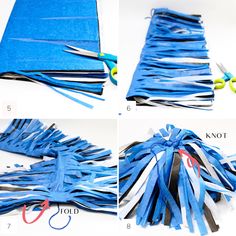 instructions for how to make a tissue paper tassel