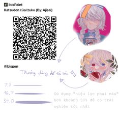 a qr code for an anime character with blonde hair and blue eyes is shown