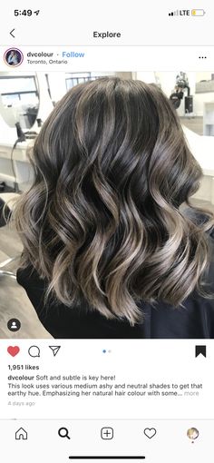 Ash Blonde Hair Colour, Hair Upstyles, Dark Hair With Highlights, Blending Gray Hair, Brunette Balayage Hair, Ash Blonde Hair, Brown Hair Balayage, Hair Color Highlights, Hair Shades