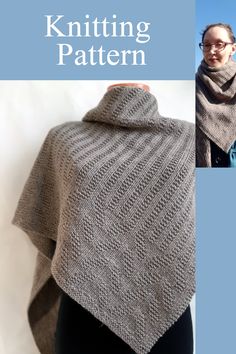 Beginner Knitting Project Comfy Asymmetrical Shawl Knitting Pattern Asymmetrical Shawl, Knitting Pattern Easy, Shawl Knitting Pattern, Lace Shawls, Beginner Knitting, Beginner Knitting Projects, Shawl Knitting Patterns, Shawl Patterns, Purl Stitch