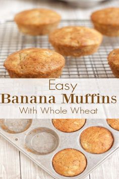 easy banana muffins with whole wheat