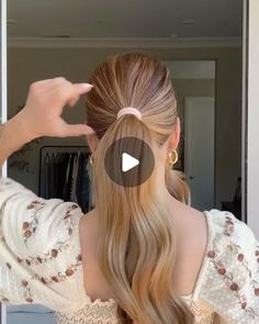 1 Hair Tie Hairstyles, Hairstyles For Medium Length Hair Tutorial, Casual Hairstyles For Long Hair, Easy Hair Up, Best Hair Ties, Hair Updos Tutorials, Long Hair Video, Straight Hair Cuts