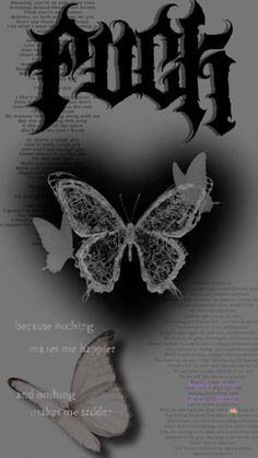 two butterflies on top of an old book with the word faith written in black and white