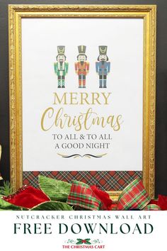 a christmas card with the words merry christmas to all and all a good night on it