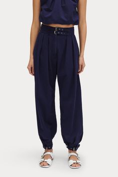 Encino Pant Cotton Slip, Cuffed Pants, Muslin Fabric, Ankle Cuffs, Rachel Comey, High Waisted Pants, Tapered Legs, Welt Pocket, Made In Usa