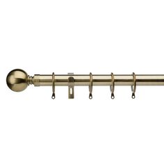 a metal curtain rod with two hooks on it