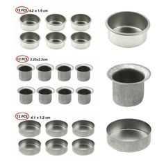 various sizes and shapes of cake pans