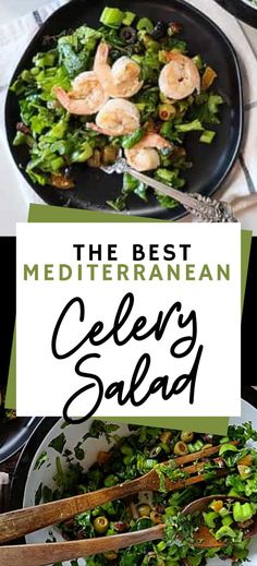 Collage of overhead shot of bowlful of Mediterranean celery salad at top and bottom. Light Dinner Recipes, Olive Relish, Best Sandwich, Light Dinner, Healthy Delicious, Vegan Paleo