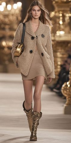 Brown Tweed Jacket Style of Chanel Winter 2030 Chanel Winter Outfits, Chanel Jacket Outfit, Chanel Winter, Tweed Jacket Style, Brown Tweed Jacket, Tweed Jacket And Skirt, Chanel Style Jacket, Chanel Tweed Jacket, Chanel Coat