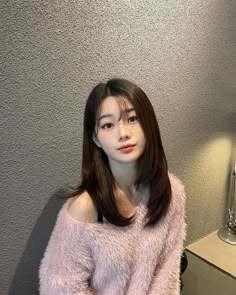 Half White Hair, Korean Medium Hair, Bang Ideas, Haircut Inspo, Haircuts Straight Hair