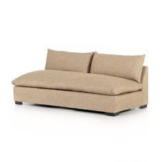 four hands grant armless sofa heron sand Four Hands Furniture, Crypton Fabric, Sofa Dimensions, Armless Sofa, 7 Deadly Sins, Small Sofa, Modern Sectional, Four Hands, Kathy Kuo Home