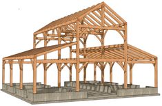 an image of a wooden structure that is being built