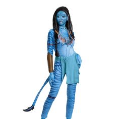 PRICES MAY VARY. MAKEUP NOT INCLUDED - Includes jumpsuit, attached choker, necklace, skirt, and ears only. OFFICIALLY LICENSED NEYTIRI AVATAR COSTUME - Venture onto Pandora and become a true Na'vi in this Neytiri Deluxe Adult costume! AUTHENTIC AVATAR COSTUME OUTFIT - This costume features a sublimated jumpsuit with Na'vi detailing throughout, foil detailing and attached beaded choker COMFORTABLE NEYTIRI COSTUME FOR WOMEN - Also features necklace, belted skirt, arm guard, and a pair of vinyl ear Awesome Halloween Costumes For Women, Avatar Costume Women, Neytiri Costume, Cool Halloween Costumes For Women, Avatar Costume, Halloween Costumes Women Creative, Avatar Film, Most Creative Halloween Costumes, Holiday Wallpapers