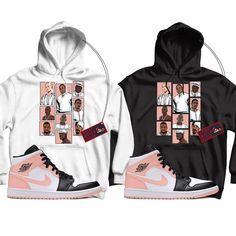 Jordan Crimson Tint Hoodie Jordan 1 Low Unc, Orange T Shirts