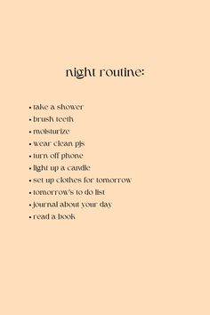 Journal Night Routine, Night Routine Quotes, Improving Quotes, Night Time Routine Template, Nightly Reset Routine, Nightly Routine Checklist, Breaking Cycles, Peaceful Summer, Weekend Routine