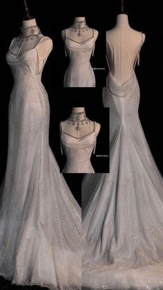 Big Fancy Dresses, Wedding Dress Lana Del Rey, Wedding Dress Vegas Style, Elegant Wedding Look, White Prom Dresses Aesthetic, Wedding Dresses Turtleneck, Very Fancy Dresses, Wedding Dresses Magical, Drop Back Dress