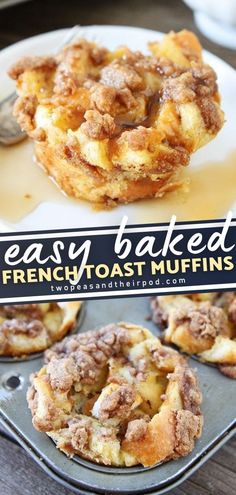 easy baked french toast muffins on a baking sheet