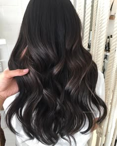 Long Dark Brown Hair, Asian Haircut, Long Dark Hair, Hair Color Highlights, Long Black Hair, Hair Color Balayage