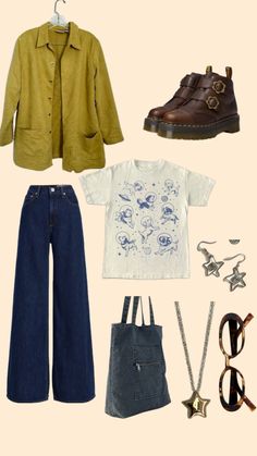 Queer fall vintage outfit Vintage Indie Outfits, Queer Vintage, Queer Outfits, Tech Outfit, Clothing Studio, Fall Vintage, Cottagecore Fashion, Vintage Outfit, Chill Outfits