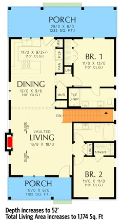 the floor plan for a two story house with an attached garage and living room area