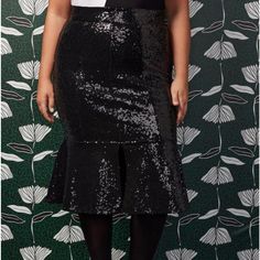 Torrid X Sylvia Mollie Trumpet Sequin Skirt-Nwt. Black. Size 16. New With Tags. All Over Sequin, Ponte Fabric Inside. Has Some Stretch. Zipper Closure. Slit. Smoke Free, Pet Friendly Home. Black Pleated Midi Skirt, Black Floral Skirt, Pleated Chiffon Skirt, Sequin Midi Skirt, Tulle Midi Skirt, Lace Midi Skirt, Striped Midi Skirt, Trumpet Skirt, Knit Pencil Skirt