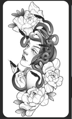 Snake Illustration, Realistic Tattoo Sleeve, Female Tattoos, Snake Tattoo Design, Wolf Tattoo Design, Medusa Tattoo, Sketch Tattoo, Greek And Roman Mythology