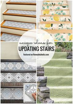 Update any old and dingy stairs with these beautiful, inexpensive techniques. These unique ideas for updating stairs are budget-friendly, and they will dramatically improve the look of your outdated (or just boring) stairs! Try one of these ideas in your home! Updating Stairs, Feather Finish Concrete Countertops, Banister Remodel, Stairway Decorating, How To Clean Copper, Hardwood Stairs, Stairs Makeover, Staircase Makeover, Stair Remodel