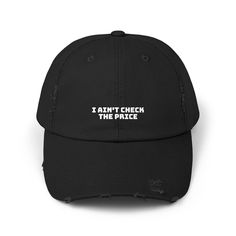 This distressed cap features a rap bar lyric design, giving off a trendy and urban vibe. It is perfect for music lovers and fans of hip hop culture. This cap is relevant to music festivals, concerts, and casual outings. Product features - 100% cotton twill for a vintage look - Comfortable fit for everyday wear - Unique distressed elements for a vintage feel - 6-panel structure with curved visor - Self-fabric hideaway strap with metal D-ring slider Care instructions - Use warm water and dish soap Lyric Design, Distressed Cap, Distressed Baseball Cap, Hip Hop Culture, Gift For Music Lover, Music Festivals, Look Vintage, Music Lover, Looks Vintage