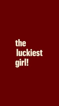 the luckiest girl logo on a red background