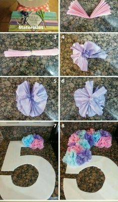 how to make a bow out of tissue paper for the number 50 birthday cake topper