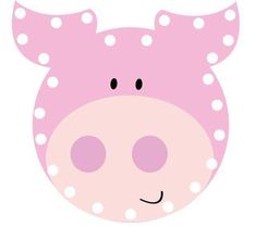 a pink pig with white polka dots on it's face