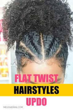 Flat Twist And Curls Hairstyles, Twa Flat Twist Styles, Flat Twist Front Of Hair, Front Flat Twist Natural Hair, Flat Twist With Ponytail, 2 Strand Flat Twist Styles Natural, Large Flat Twist Natural Hair, Flat Twists Updo, Two Strand Flat Twist Updo Natural Hair