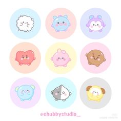 the cute animal stickers are all in different colors