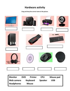 there are many different types of computer equipment on this page, including mouses and keyboards