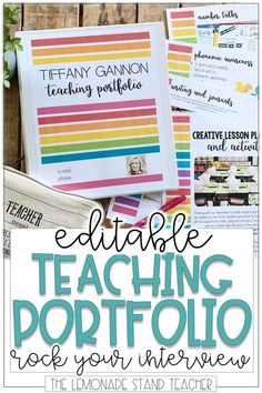 teacher's guide to teaching portrolio with text overlaying the image