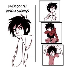 an image of a cartoon character with different expressions on his face and body, including the words