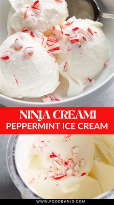 Ninja Creami peppermint ice cream is the perfect amount of peppermint flavor! Top the ice cream with crushed candy canes or peppermint pieces for even more peppermint flavor. Ice Cream Maker Recipes Healthy, Homemade Ice Cream Recipes Machine, Ninja Ice Cream Recipe, Protein Ice Cream Recipe, Ice Cream Recipes Machine, Peppermint Ice Cream, Nice Cream Recipe, Healthy Ice Cream Recipes, Ice Cream Maker Recipes