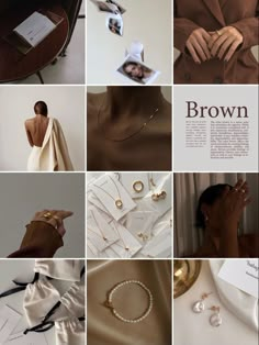 a collage of photos with jewelry and accessories