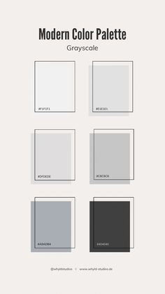 the modern color palette for greyscate