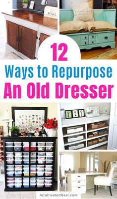 twelve ways to repurpose an old dresser