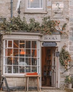 the outside of a book shop with lots of windows