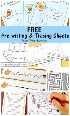 free printable worksheets for pre - writing and tracig sheets