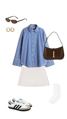 Capsule Wardrobe Women, Casual Day Outfits, Casual Style Outfits, Lookbook Outfits, Looks Vintage, Outfits Casuales, Blue Shirt, Cute Casual Outfits